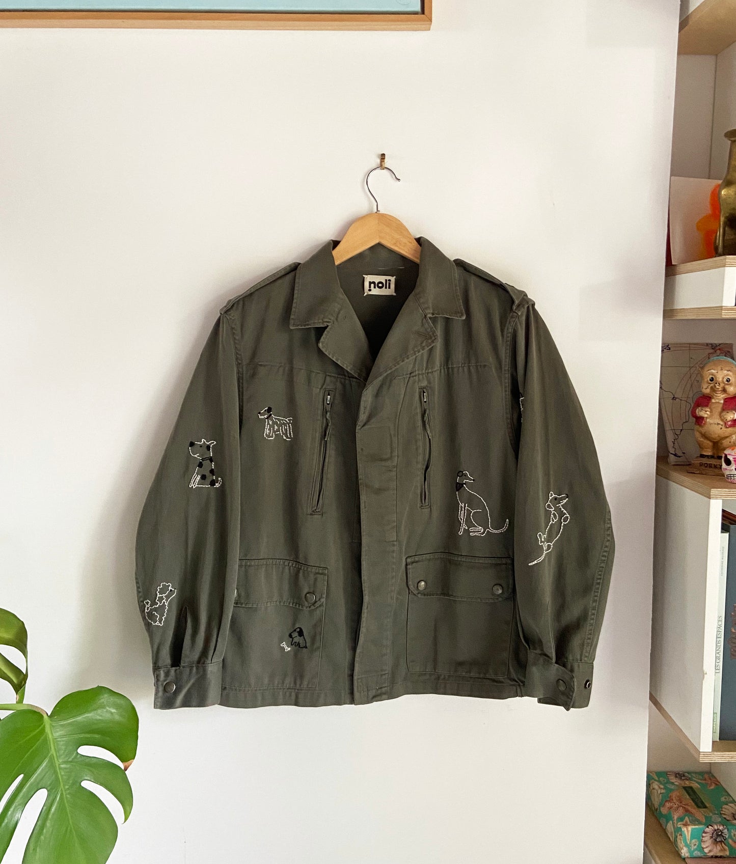 Patti Hot dog - Veste militaire vintage brodée main