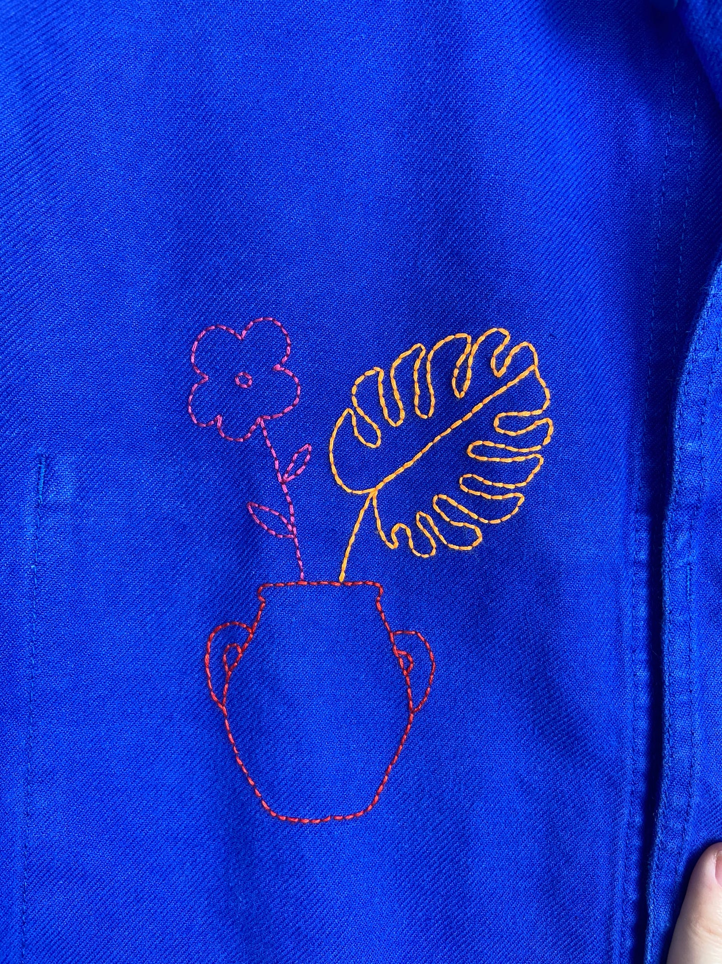 Sophie Lune - Bleu de travail vintage brodé main