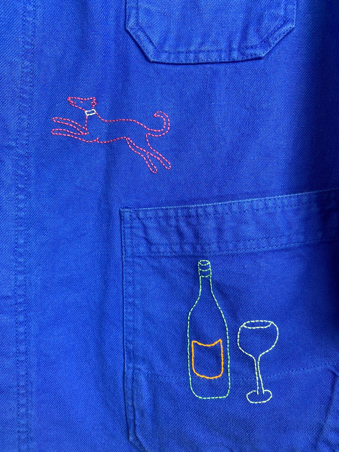 Sophie Lune - Bleu de travail vintage brodé main