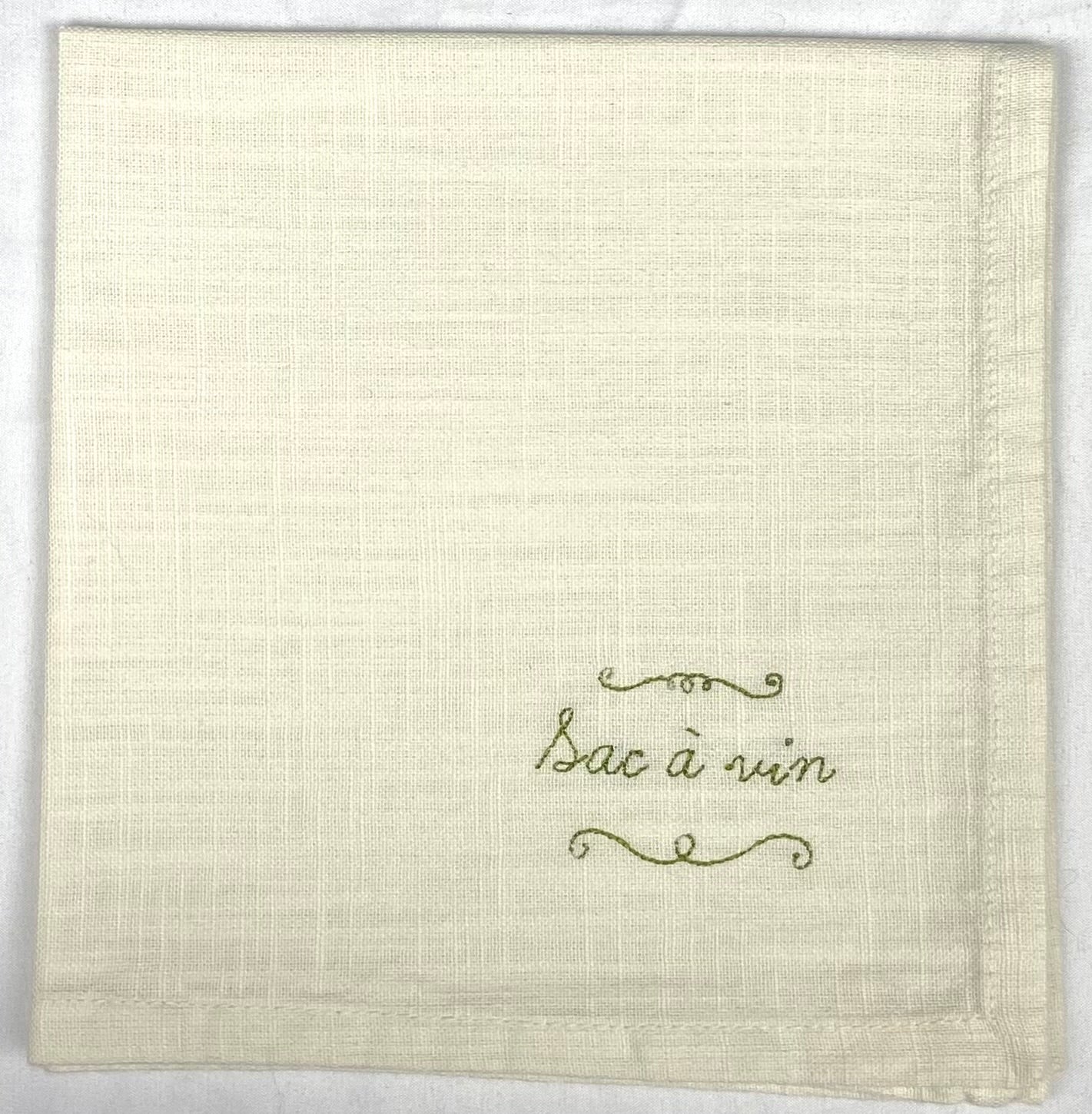 Set 4 serviettes de table - Les mots doux #1 - Crème