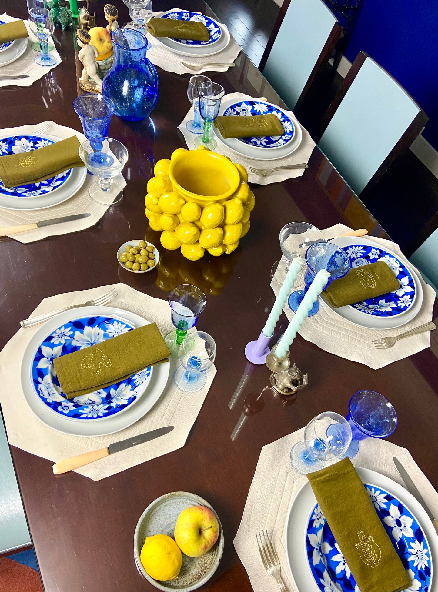 Set 4 serviettes de table - Le sud - Olive