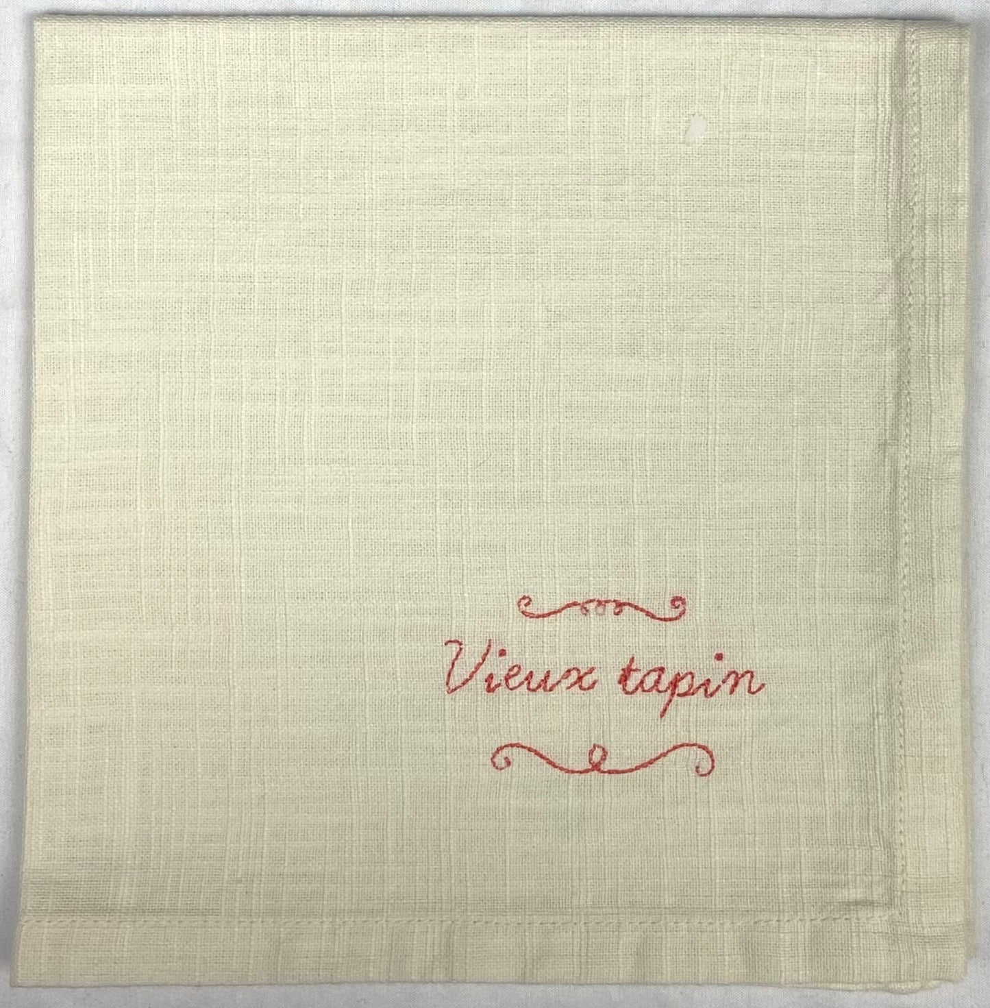 Set 4 serviettes de table - Les mots doux #1 - Crème