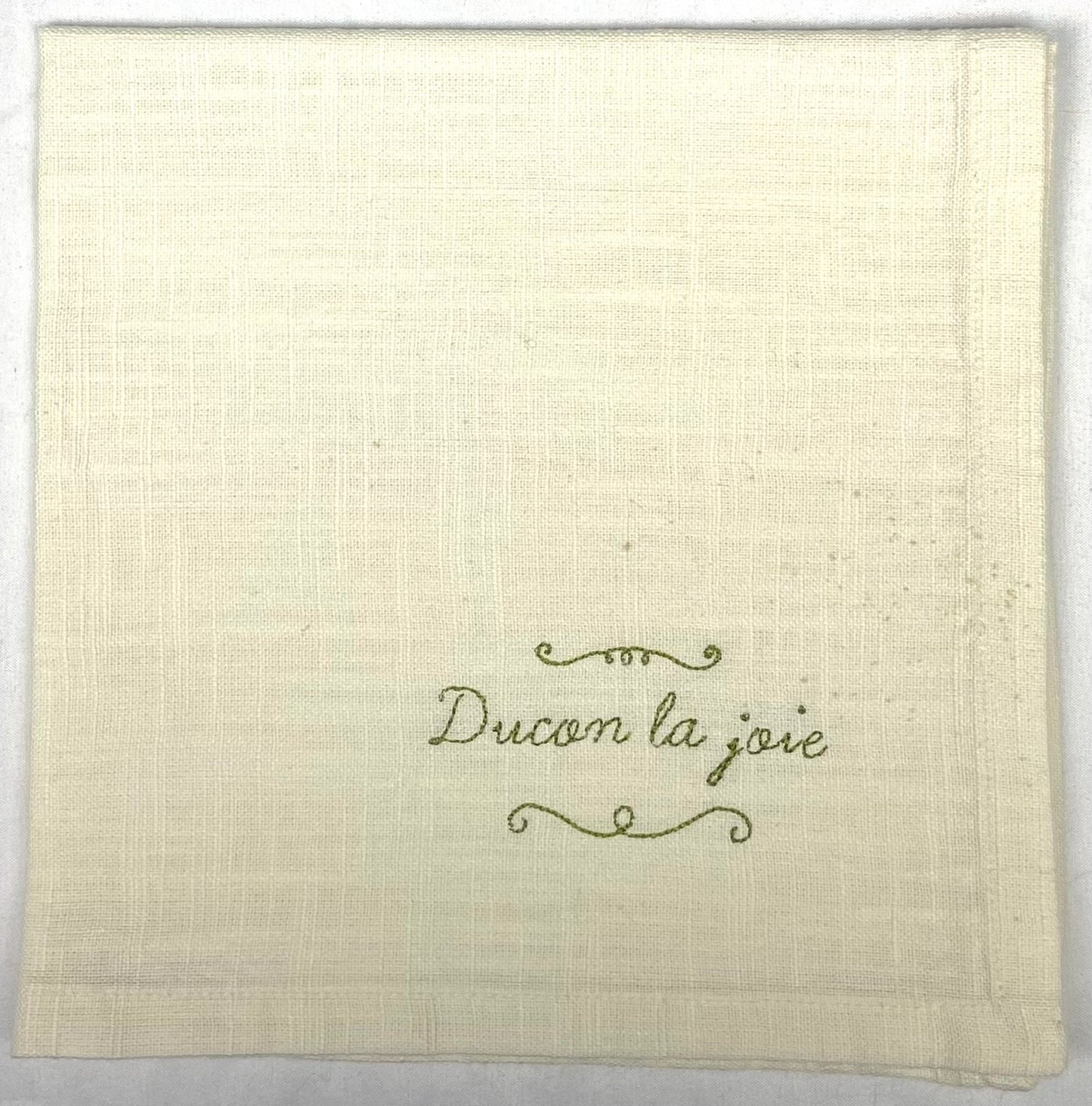 Set 4 serviettes de table - Les mots doux #2 - Crème