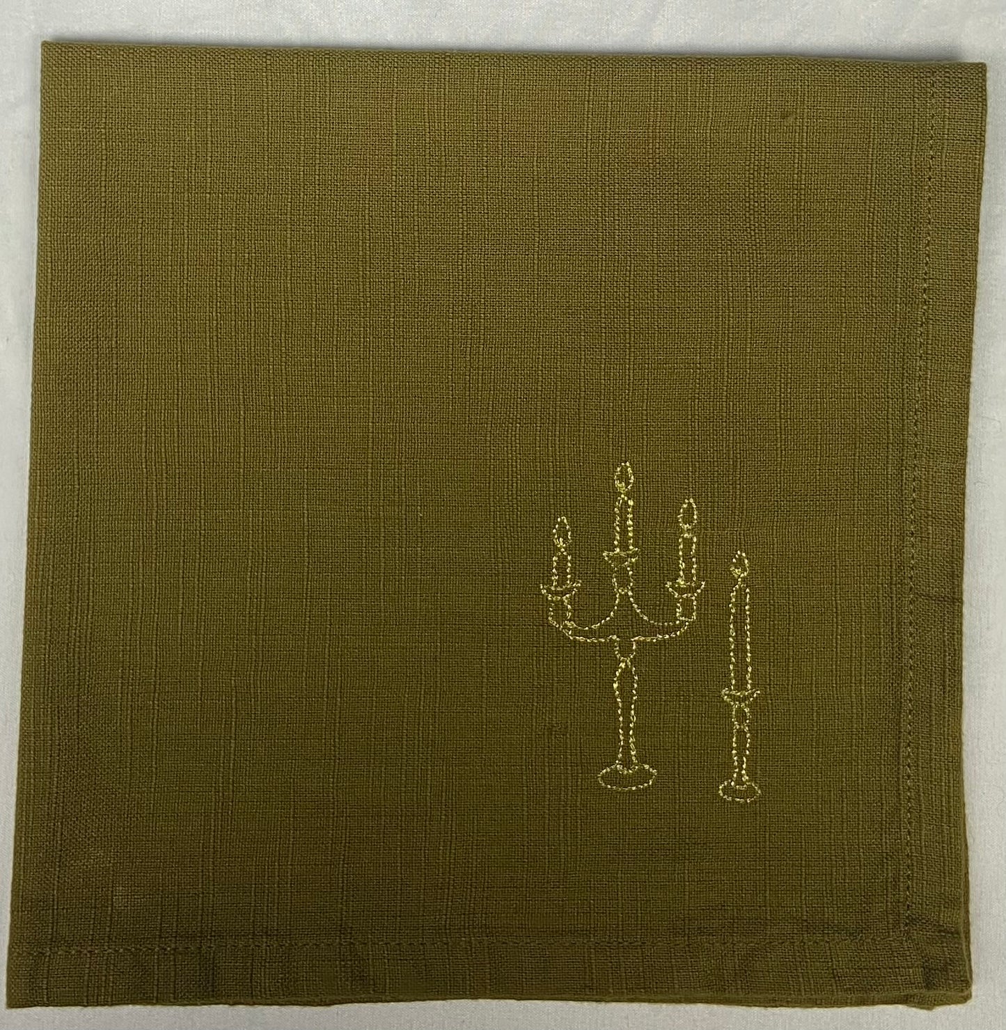 Set 4 serviettes de table - À table ! - Olive