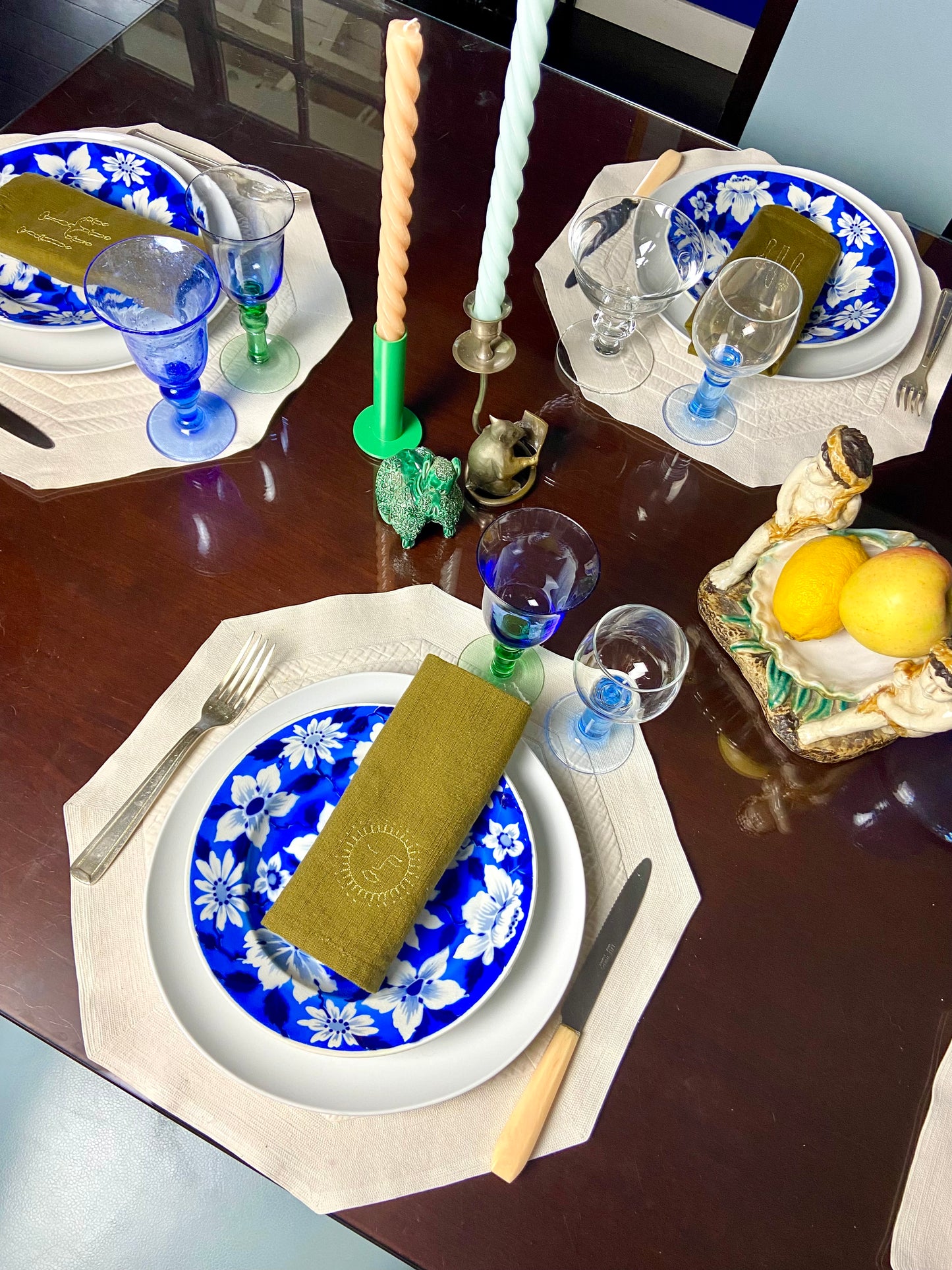 Set 4 serviettes de table - Le sud - Olive