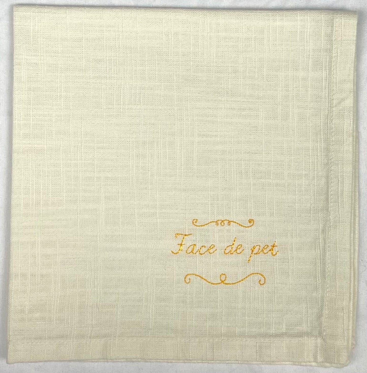 Set 4 serviettes de table - Les mots doux #1 - Crème