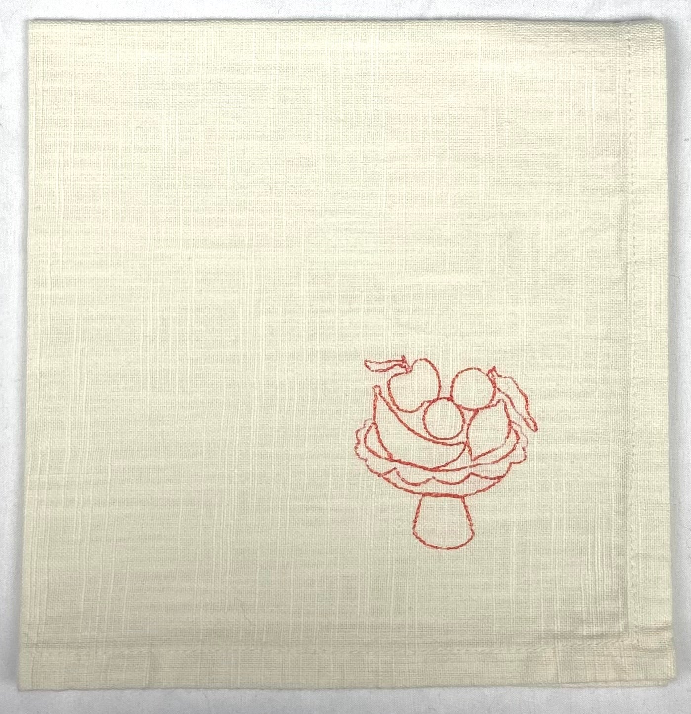 Set 4 serviettes de table - À table ! - Crème