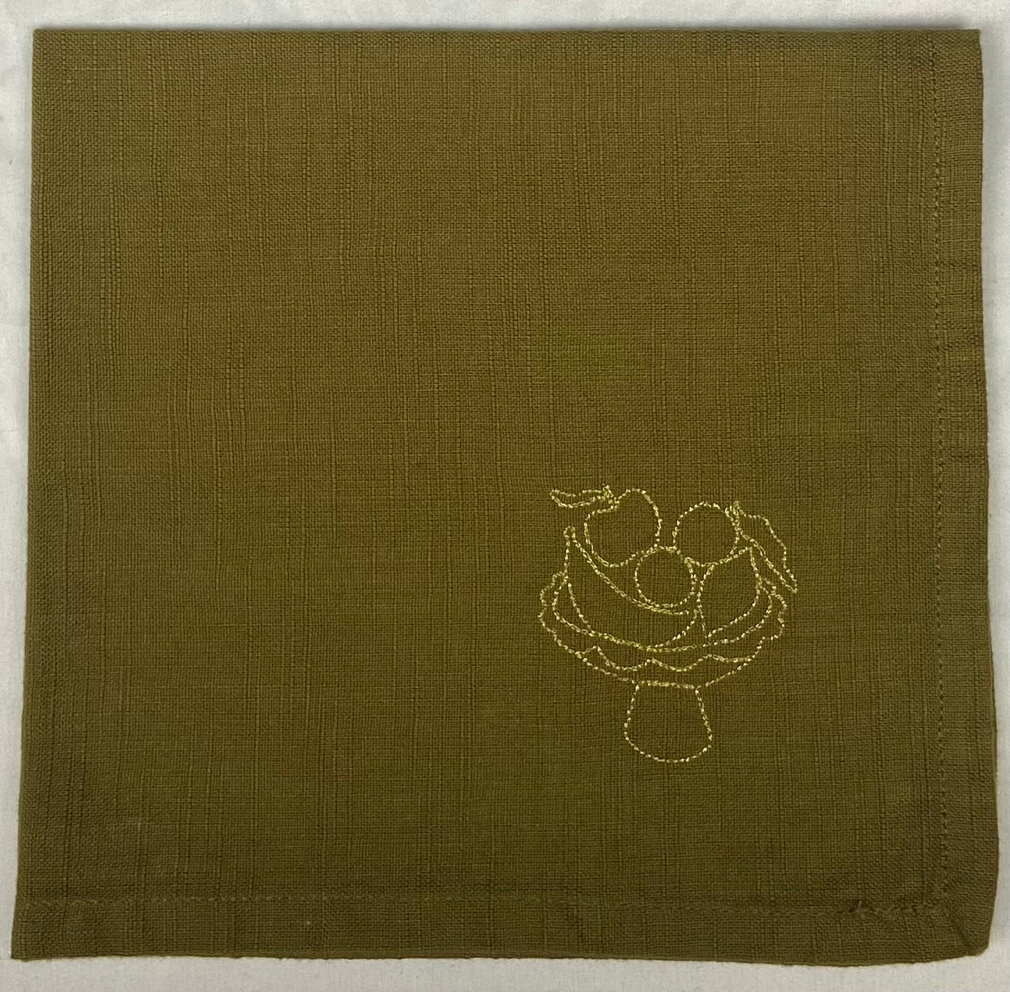 Set 4 serviettes de table - À table ! - Olive