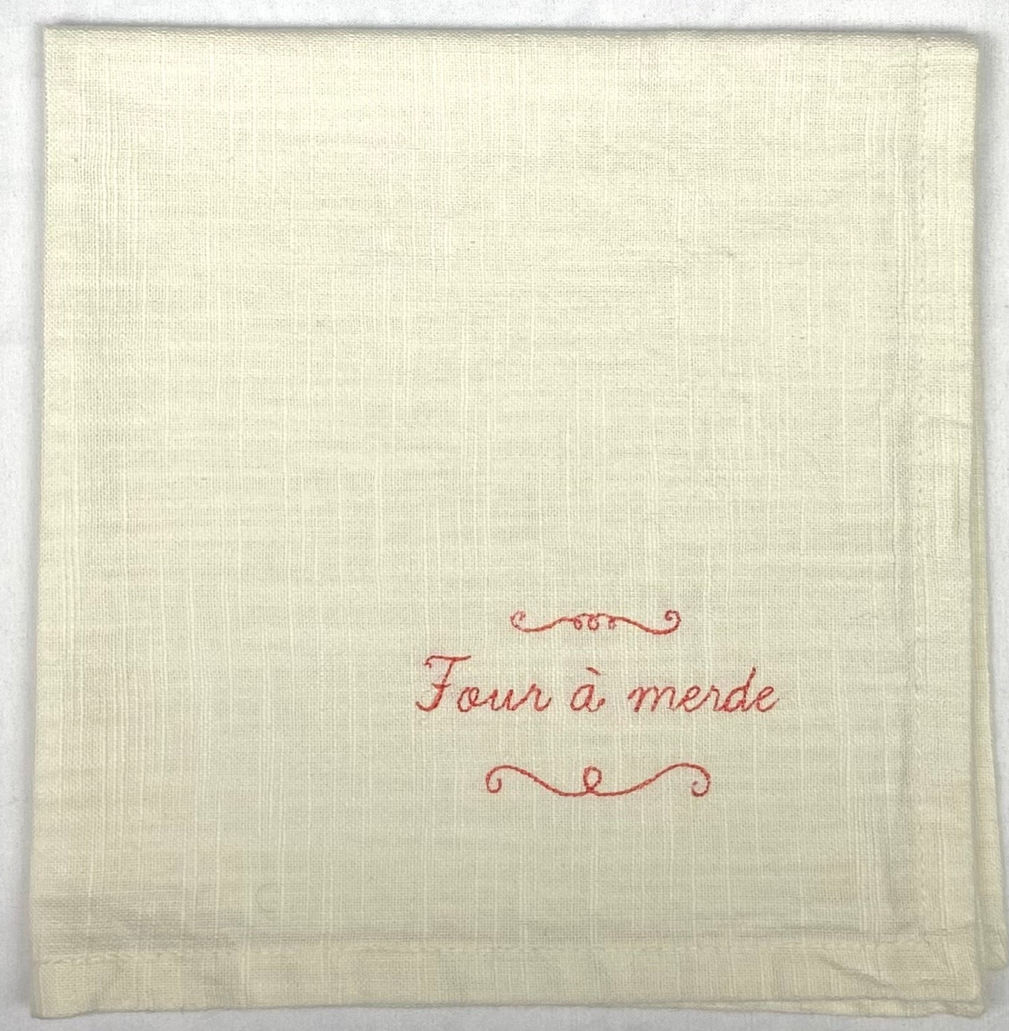 Set 4 serviettes de table - Les mots doux #2 - Crème