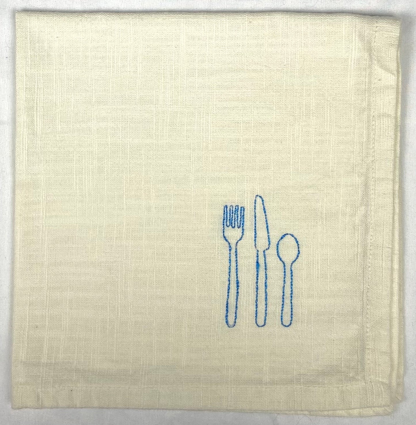 Set 4 serviettes de table - À table ! - Crème