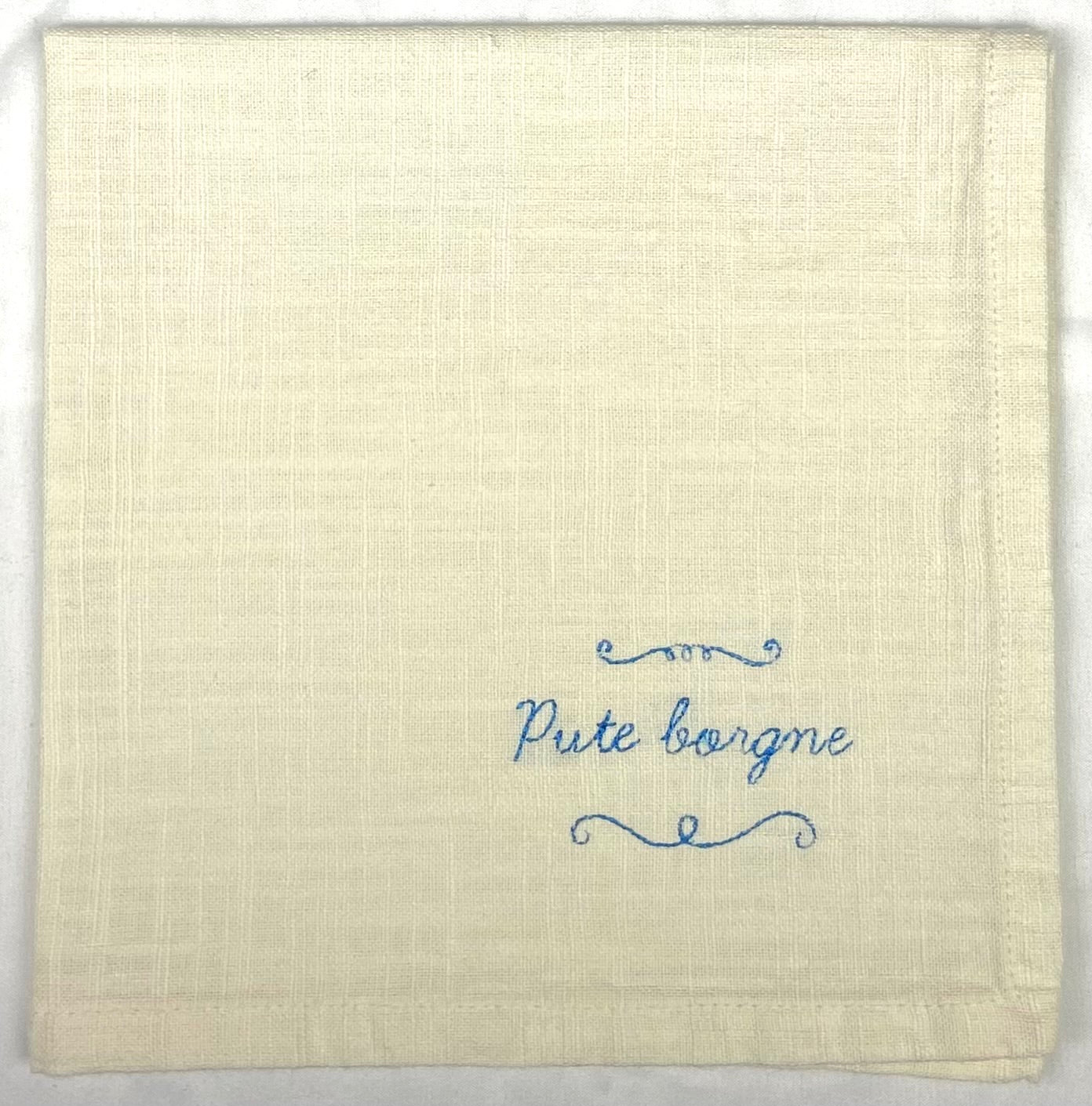 Set 4 serviettes de table - Les mots doux #3 - Crème