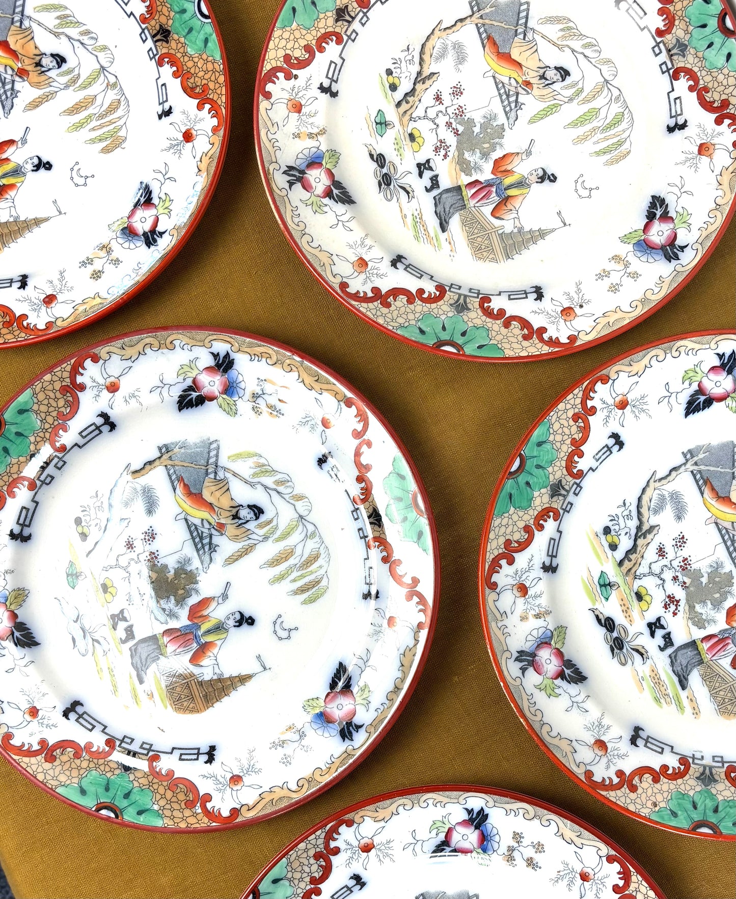 Six assiettes plates Timor par Petrus Regout