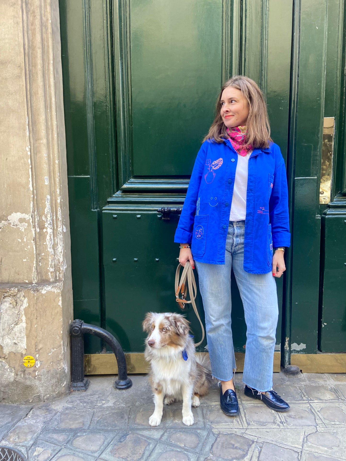 Sophie Lune - Bleu de travail vintage brodé main