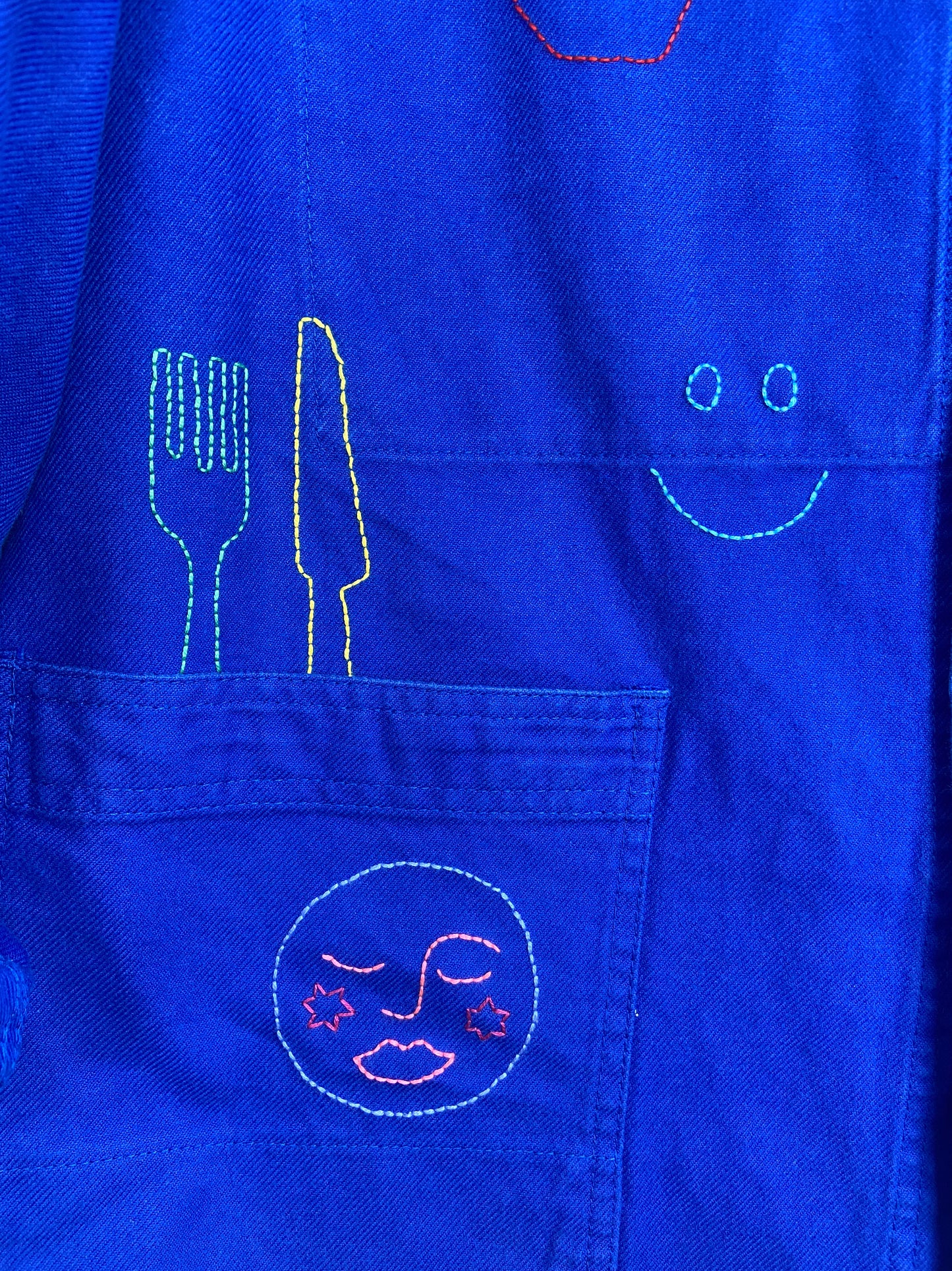 Sophie Lune - Bleu de travail vintage brodé main