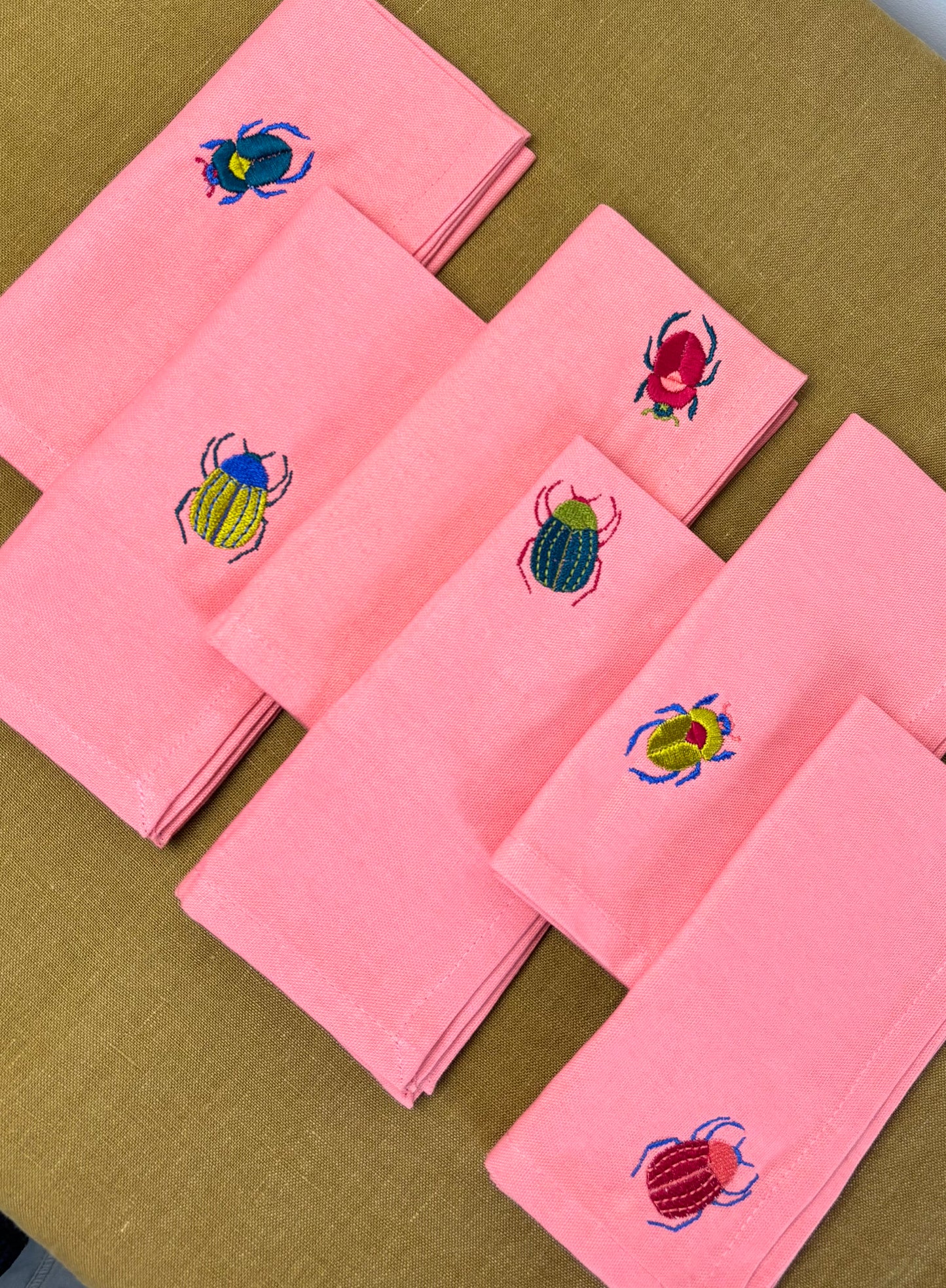 Set de 6 serviettes de table Scarabée