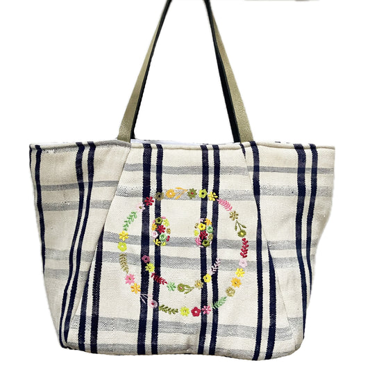 Jaja Smiley - Cabas medium brodé