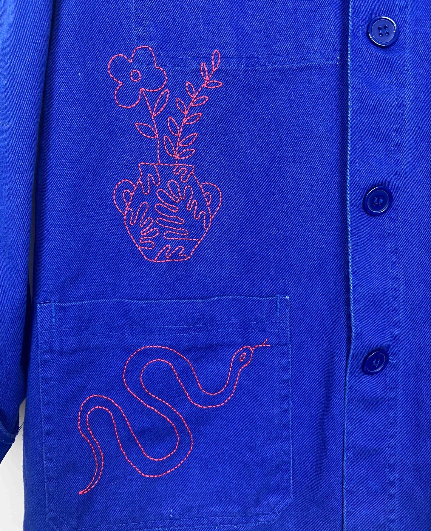 Sophie l'Amour - Hand embroidered vintage work jacket