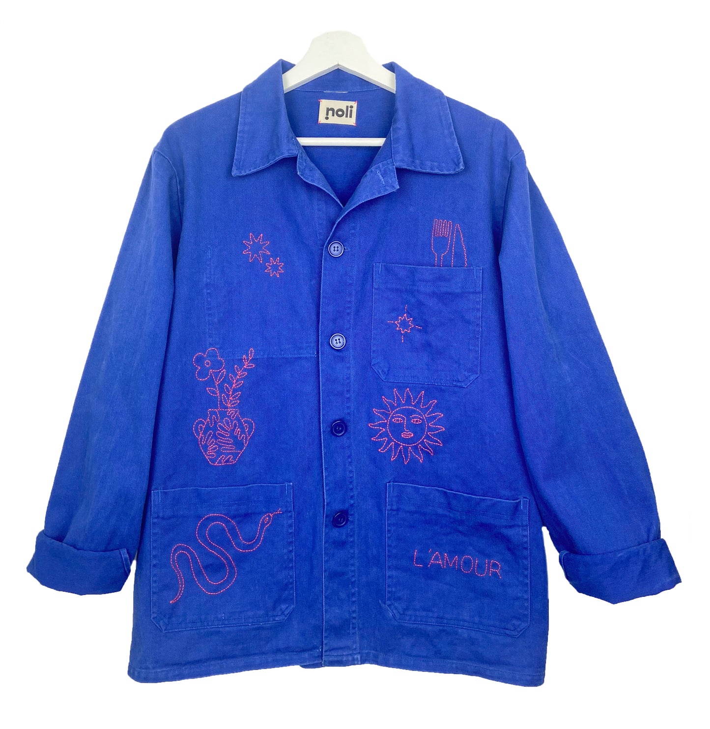 Sophie l'Amour - Hand embroidered vintage work jacket