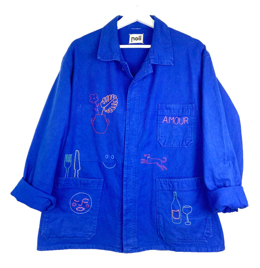 Sophie Lune - Bleu de travail vintage brodé main